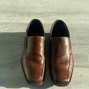 Elegant Brown Leather Slip-On Loafers